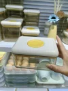 Press-type sealed jar for grains, coffee storage box, snack plastic kitchen flour food storage jar, rectangular sealed jar Specification image